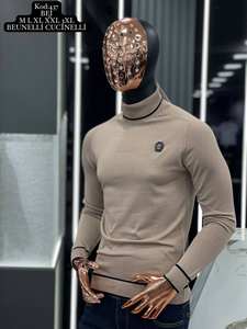 Suéter informal de otoño para hombre para cuello Polo manga larga cremallera calor cálido Cachemira Mohair estampado Jacquard Logo botón raya letra. - Product Image 6