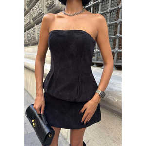 Ensemble en velours côtelé de qualité supérieure, coupe trapèze, taille naturelle, silhouette confortable, 10034 - Product Image 3