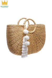 NEW design straw tote bag ecofriendly <b>handbags</b> straw made in Vietnam Kinghandicraft best price - Product Image 4
