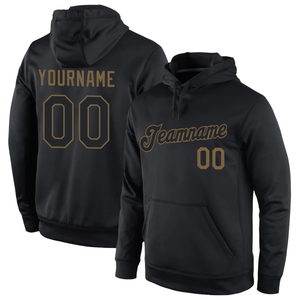 Custom Black <b>Gold</b> Sublimation Winter <b>Hoodie</b> Personalized Team Name Number Pullover Sweatshirt Sportswear Training <b>Gym</b> Streetwear - Product Image 1