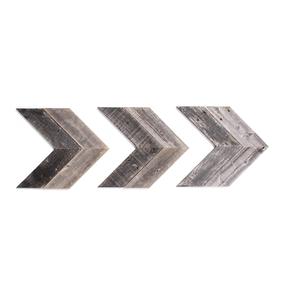 Flecha de Chevron doble de madera recuperada, decoraciones negras ahumadas de montaje en pared rústica - Product Image 1