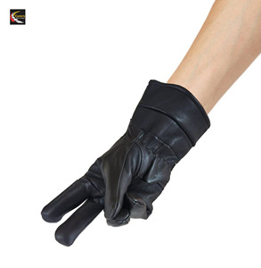 Guantes de Invierno de Piel de Oveja para Hombre, de Cuero Puro, Negros, a la Moda, Nuevo Modelo OEM, Más Vendidos - Product Image 3