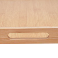 Cortina Juego de bandejas de bambú de 4 piezas Plato de madera natural para cocina Organizador de exhibición de alimentos