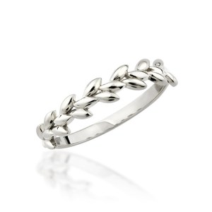 Anillo de Hoja de Rodio Chapado en Oro de 14k y Plata de Ley 925, Hecho a Mano, Minimalista, Delicado, Unisex, para Uso Diario, Regalo de San Valentín - Product Image 2