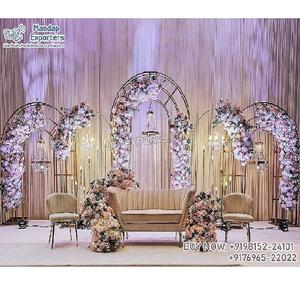 Elegant <b>Wedding</b> Party Decor Metal Backdrop Panels Modern <b>Wedding</b> Stage Decoration English <b>Wedding</b> Reception Stage Metal <b>Arches</b> - Product Image 1