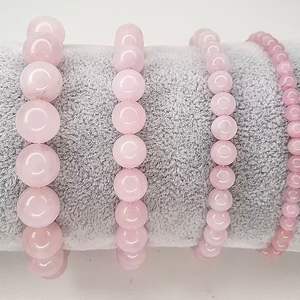 Pulsera de cuentas de cuarzo rosa, 8mm, pulseras de piedras preciosas rosas naturales para la manifestación, pulsera de cristal genuino para el amor - Product Image 1