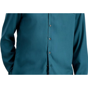 Camicia da uomo INC Toby in popeline 100% cotone, tessuto a quadri, con bottoni, colletto alla coreana, traspirante, blu, taglia XL - Product Image 3