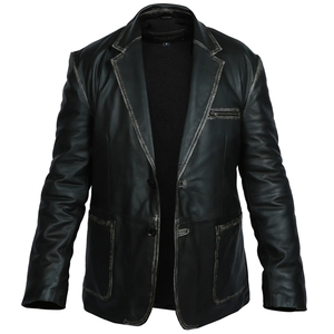 2024 nouvelle mode veste en cuir de qualité supérieure en gros Blazer Style vestes Slim Fit formel à capuche col léger hiver - Product Image 3