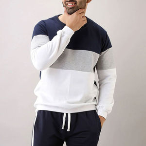 Survêtement léger en coton respirant uni pour homme, coupe ajustée, sweat-shirt 100% coton, sweats pour homme avec livraison - Product Image 5