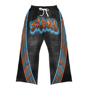 Chándales de entrenamiento con diseño de logotipo de marca reflectante a precio barato, conjuntos de dos piezas personalizados, conjuntos de pantalones con capucha a rayas - Product Image 2