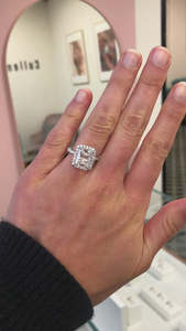 CVD/HPHT Radiant Cut IGI Lab Grown Diamond Ring 14K 18K Solid Yellow Gold Hidden Halo Luxury Engagement Rings For Women's OEM - Product Image 5