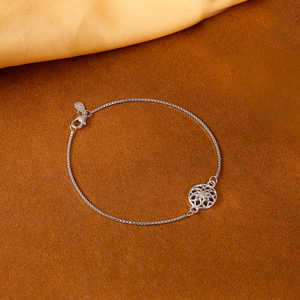 Pulsera con abalorio floral de esfera plateada Idea de regalo elegante Rakhi - Product Image 4