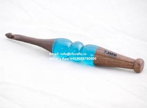 Crochet en bois de résine fait main de luxe Aiguilles à tricoter de qualité supérieure Outils de couture sur mesure - Product Image 3