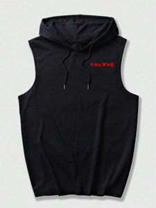 High Quality Custom Breathable <b>Sleeveless</b> <b>Hoodie</b> for <b>Men</b> <b>Men's</b> Customized Print Pattern Wholesale Supply - Product Image 2