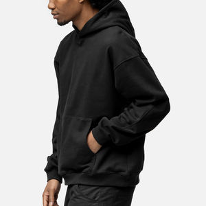 เสื้อฮู้ดดี้ผู้ชายแบบหนา ทรงโอเวอร์ไซส์ ไหล่ตก สไตล์สตรีทแวร์ ผ้าฝ้ายฟลีซถัก  รับผลิตแบบ OEM  ขั้นต่ำในการสั่งซื้อน้อย  พร้อมสกรีนโลโก้ตามแบบ - Product Image 4