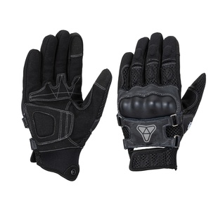 Guantes de Carreras de Cuero Premium con Patrón de Castillo, de Alto Rendimiento, Cierre de Gancho y Bucle en el Puño Corto, Transpirables, de Dedo Completo - Product Image 1