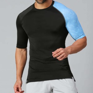 OEM Active Summer Sports Gym & Fitness Crew T-shirt pour hommes à manches courtes en coton et polyester dernière conception pour les garçons - Product Image 5