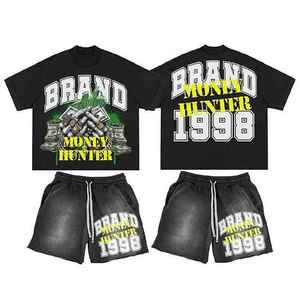 Ensemble short deux pièces pour homme avec t-shirt et short 100% coton, couleur unie, vêtements d'été pour l'entraînement sportif et fitness - Product Image 6