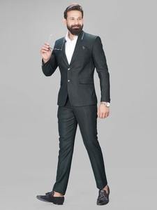 La Scoot Hombres 2 piezas Diseñador Poliéster Viscosa Estilo Jodhpuri O-cuello Cuello Traje de fiesta Regular Fit Single Breasted Long - Product Image 6