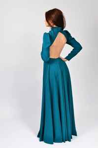 Full sleeves Women Clothes o- Neck Evening Dress Women Gown with Bridal Gown for Export for the party - Product Image 6