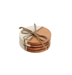 Stylets attrayants sous-verres en marbre en bois d'acacia pour fête thé café boisson sous-verre en bois de marbre pour Bar maison hôtel boisson tasse sous-verre - Product Image 4