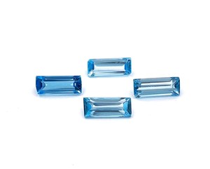 3x8mm Topaze Bleue Suisse Naturelle Baguette pour la Fabrication de Bijoux Pendentifs Topaze Faceted Loose Gemstones At Factory Price Bulk - Product Image 2