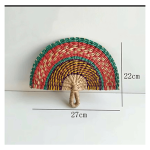 Straw Seagrass Hand <b>Fan</b> Handwoven seagrass <b>fan</b> for daily cooling summer use and wall décor Vietnam origin - Product Image 4