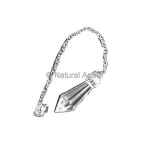 Pierre de soleil bleue faite à la main et polie 6 facettes avec pendules à chaîne en argent - Product Image 3