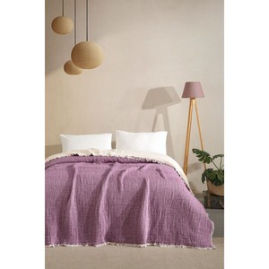 Varol 5-Layer <b>Double</b> 100% Cotton Muslin <b>Bedspread</b> Floral Quilted Luxury Coverlet 230x240 cm for Home or Hotels - Product Image 2