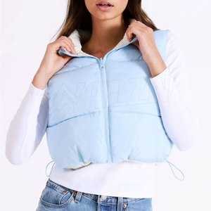 Ropa de invierno transpirable Precio bajo Crop Top Puffer Chaleco Cómodo Desgaste Sin mangas Crop Top Puffer Chaleco - Product Image 4