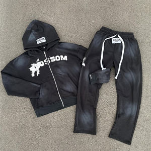 เสื้อฮู้ดสตรีทแวร์ผ้าฟลีซเนื้อนุ่ม ระบายอากาศ กันลม แห้งเร็ว สไตล์วินเทจฟอกสี ผลิตตามสั่ง ขายส่ง ผ้าฝ้ายแท้ 100% - Product Image 1