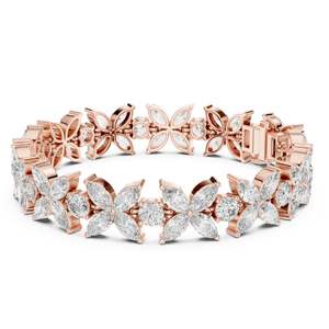 Bracelet élégant en or rose 18 carats avec diamant rond de laboratoire, idéal pour les mariages, les célébrations, les cadeaux de remise de diplôme et l'usage quotidien - Product Image 4