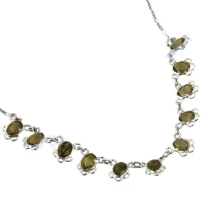 Collier en argent 925 avec pierres précieuses pour femmes, à porter au quotidien, cadeau tendance - Product Image 2