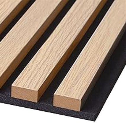 European Modern Design Style Natural Slotted Slat Wood Wall Acoustic Panels Cinematic Room Wood Graphic Decoration Capability
