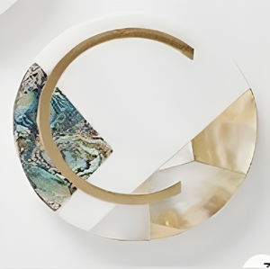 Posavasos de lujo de doble tono Juego de posavasos de mármol con incrustaciones de metal Almohadillas de mesa de piedra natural para uso decorativo - Product Image 5