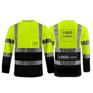 Chemises de sécurité réfléchissantes haute visibilité ANSI Classe 1 à séchage rapide, manches longues, vêtements de travail pour la construction AWARTEN INTERNATIONAL - Product Image 1