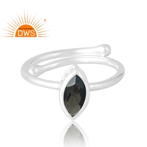 Anillo de piedras preciosas ahumadas naturales de Plata de Ley 925, joyería personalizada para mujer, regalo para ella - Product Image 3