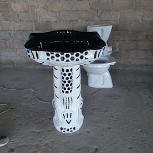 Lavabo en céramique Sterling Art moderne Lavabo évier support concepteur avec lavabo sur pied décoratif prix en Inde - Product Image 2