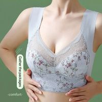 1pcs Womens Seamless Full Cup Bras No Steel Ring Support Lace Bralette Large Size Comfort Underwear