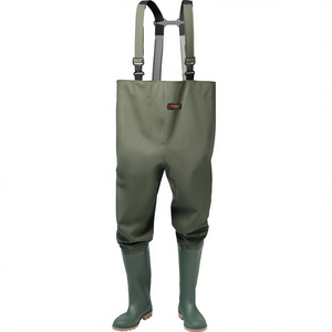 Cuissardes de pêche vert olive taille 42 en PVC sur tissu de support en polyester, lot de 3400 - Product Image 2