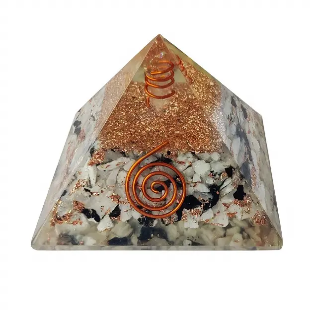 Amazing hot Sale Rainbow Moonstone Orgone Pyramid Orgonite Pyramid Energy Healing Crystals and Stones Emf Protection Pyramid