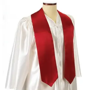 Sublimación en blanco de estola de graduación roja Lisa unisex para estudiantes de graduación precio de fábrica al por mayor