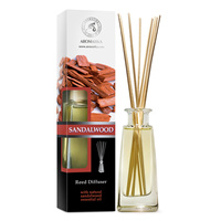 Diffuseur de parfum en verre Aromatika au bois de santal 100 ml avec huile essentielle naturelle, parfum boisé frais longue durée, sans phtalates