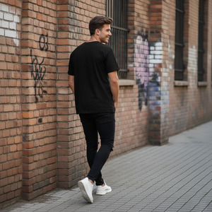 T-shirt décontracté pour homme, col rond, coupe classique, imprimé graphique, mélange de coton, style streetwear, impression sur le devant - Product Image 2