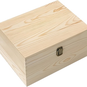 Caja de Almacenamiento de Madera Hecha a Mano, Caja de Madera Natural con Tapa con Bisagras, Caja de Almacenamiento Multiusos - Product Image 2