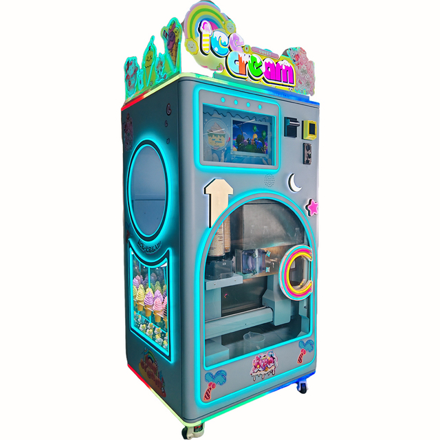 Commercial Unmanned Automatic Ice Cream Vending Machine Foreign Language System Icecream Maker Machine Automatic