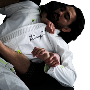 ชุดยูโดบราซิลเลียน จิวยิตสู สีขาว แต่งขอบสีมิ้นท์ 450gsm ผ้าเพิร์ลวีฟ น้ำหนักเบา สำหรับฝึกซ้อม BJJ - Product Image 4