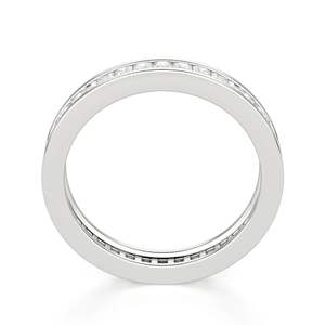 Princess Cut Channel Set Eternity Wedding Band para mujer - Product Image 3