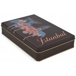 Caja de Regalo Rectangular de Metal, Diseño Personalizado Kontensan, Impresa, 170x260x45 mm, Marrón Mate, Grado Alimenticio, Turquía - Product Image 1