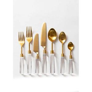 Juego de cubiertos de lujo Acero inoxidable Chapado en plata con mango de diseño de forma ovalada Nuevo mango de acabado mate plateado de lujo - Product Image 4